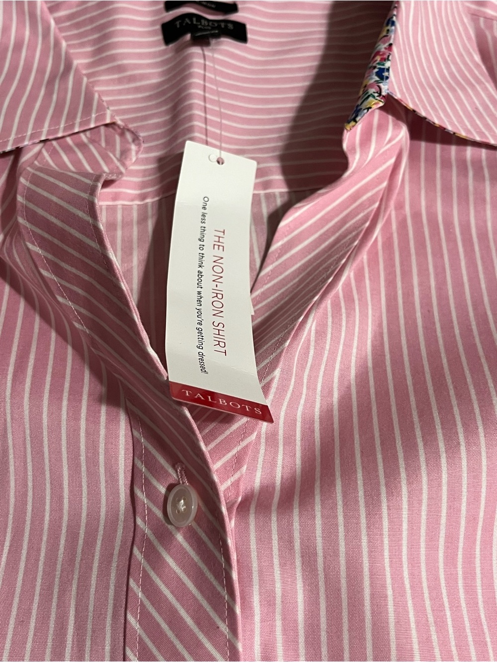 Talbots Pink and White Striped Button-Down Shirt Women’s Size 24w NWT - Picture 2 of 4